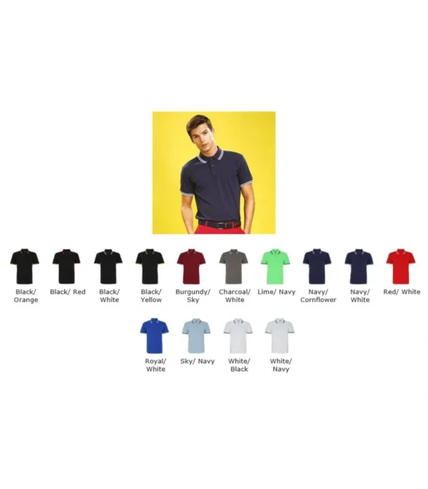 Asquith & Fox AQ011 Men's Classic Fit Tipped Polo